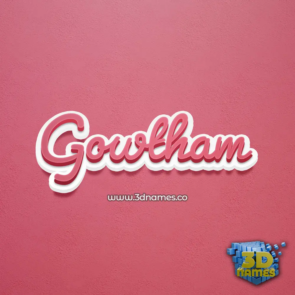 gowtham in Red Scribble style - 3D name wallpaper