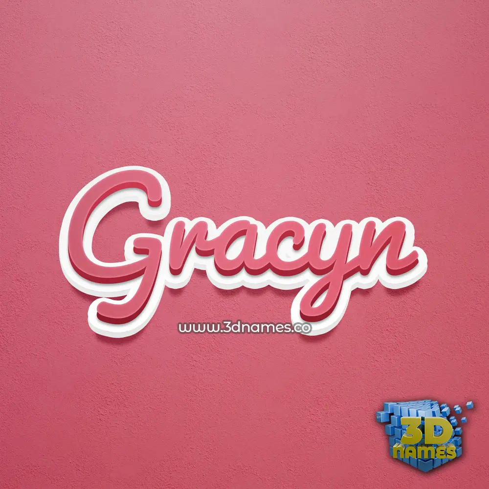 gracyn in Red Scribble style - 3D name wallpaper