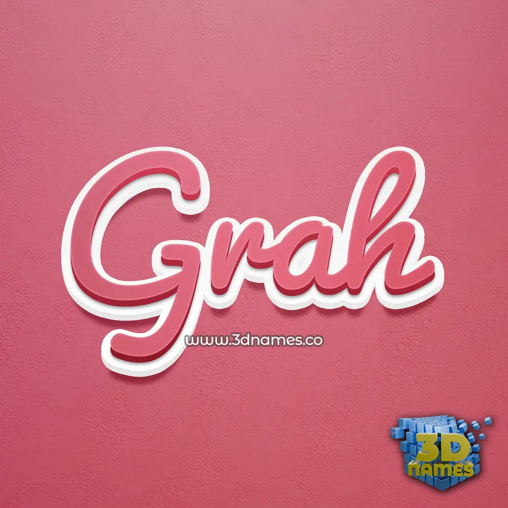 grah in Red Scribble style - 3D name wallpaper