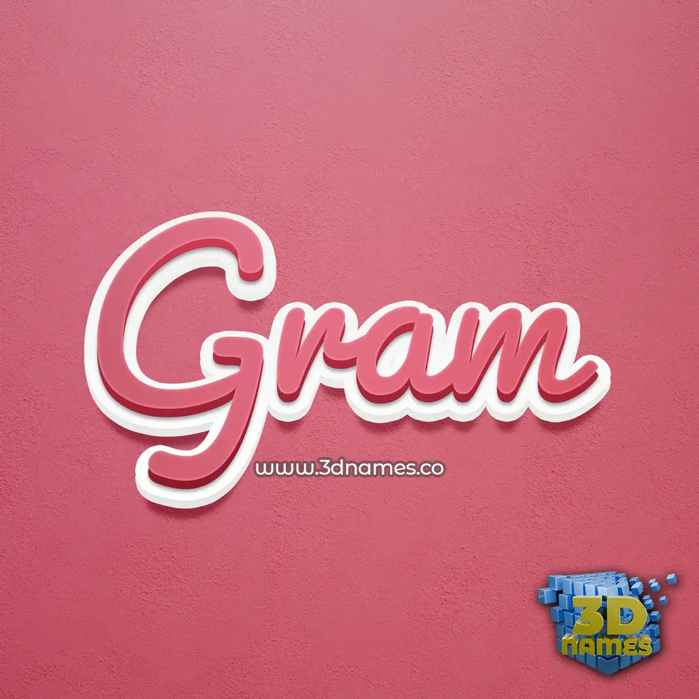 gram in Red Scribble style - 3D name wallpaper