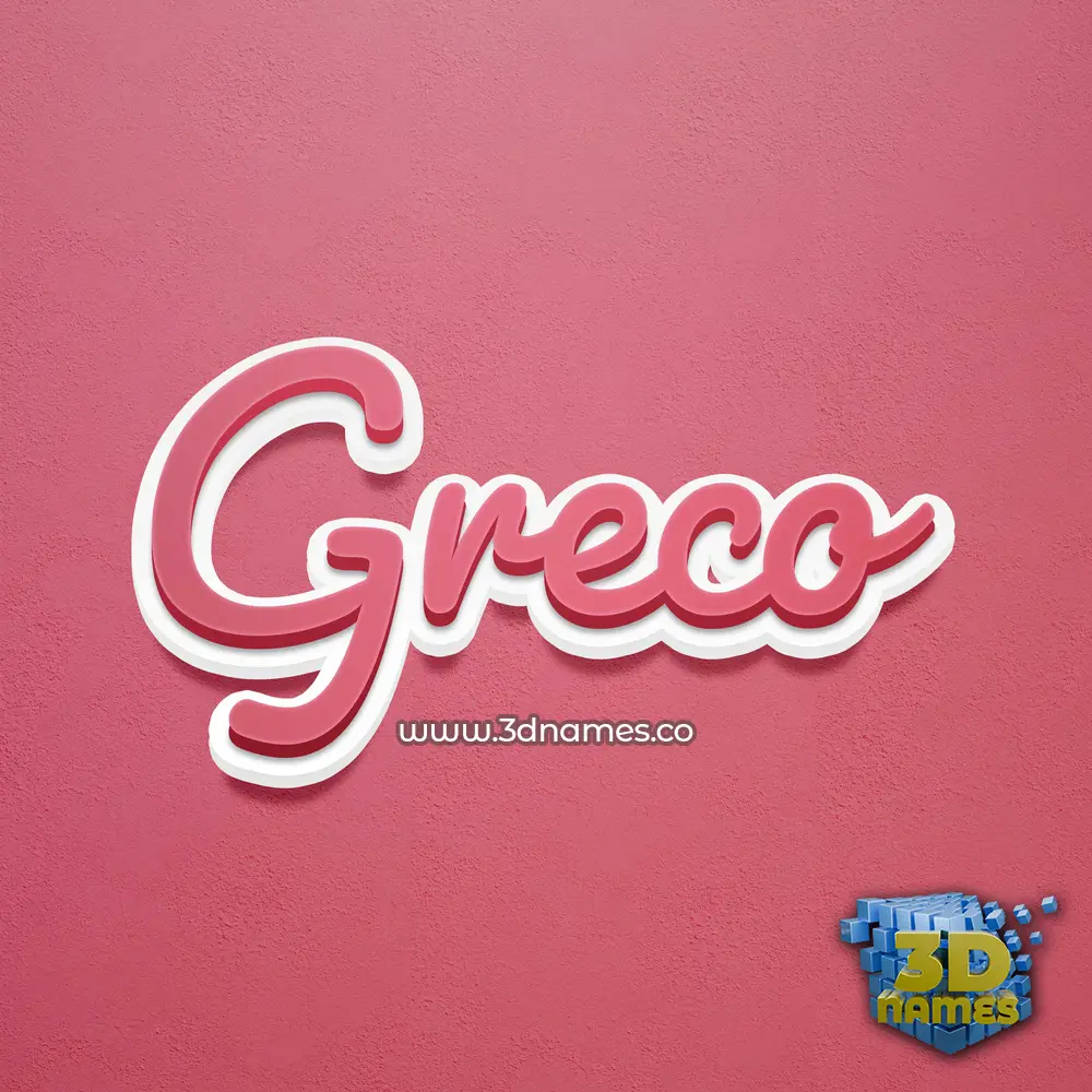greco in Red Scribble style - 3D name wallpaper