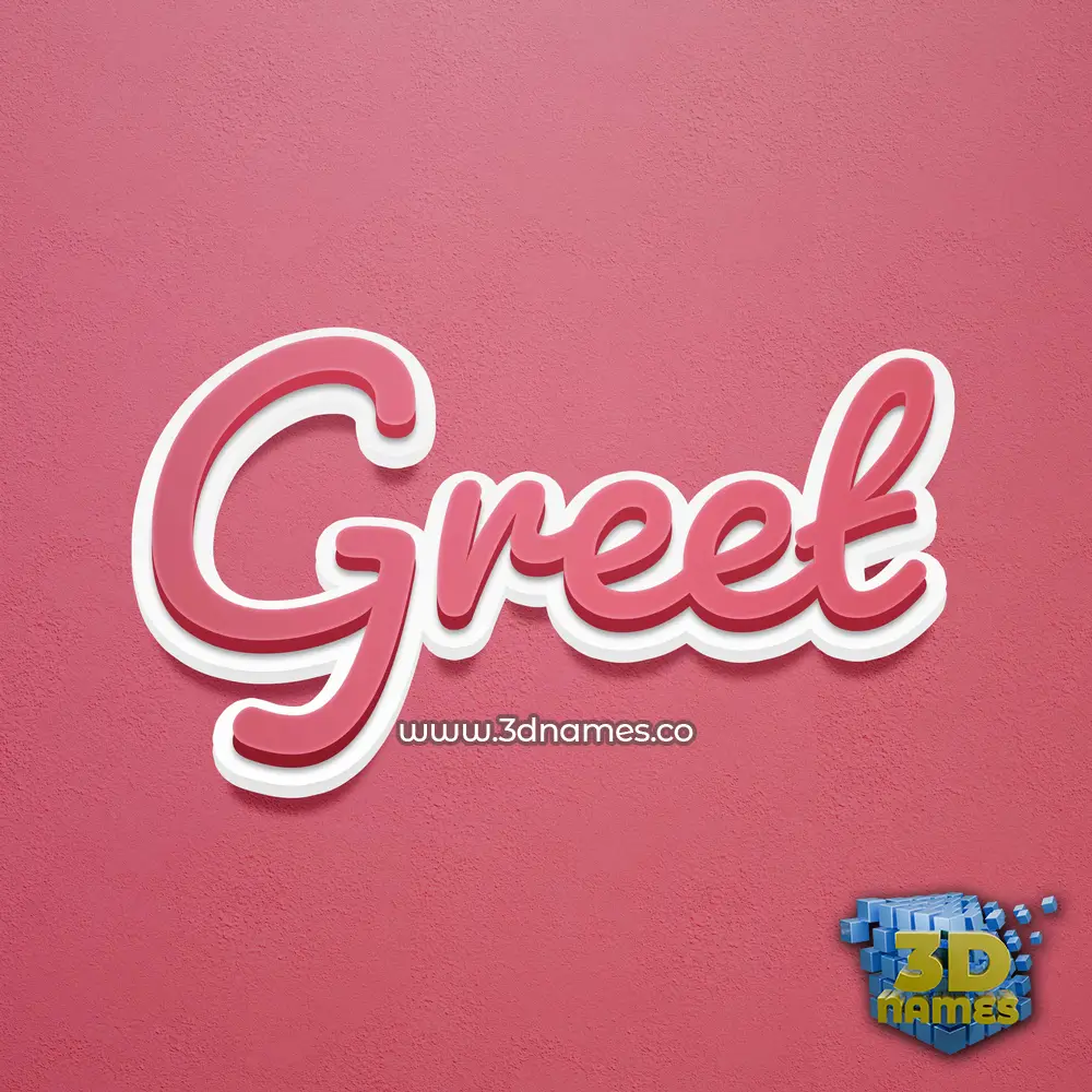 greet in Red Scribble style - 3D name wallpaper