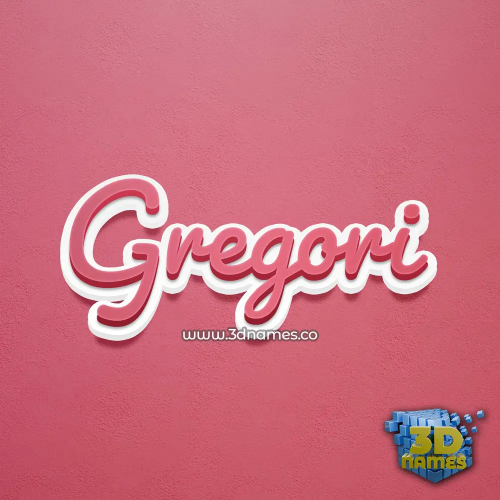 gregori in Red Scribble style - 3D name wallpaper