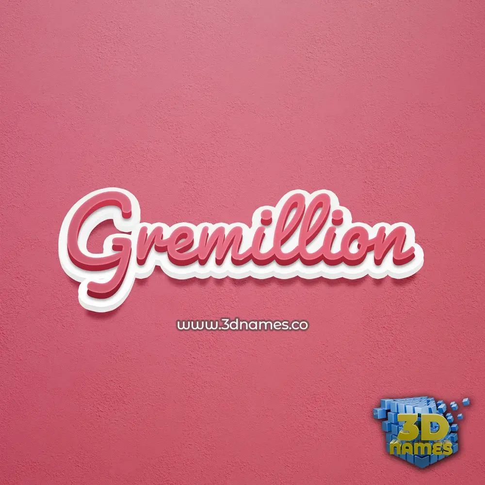 gremillion in Red Scribble style - 3D name wallpaper
