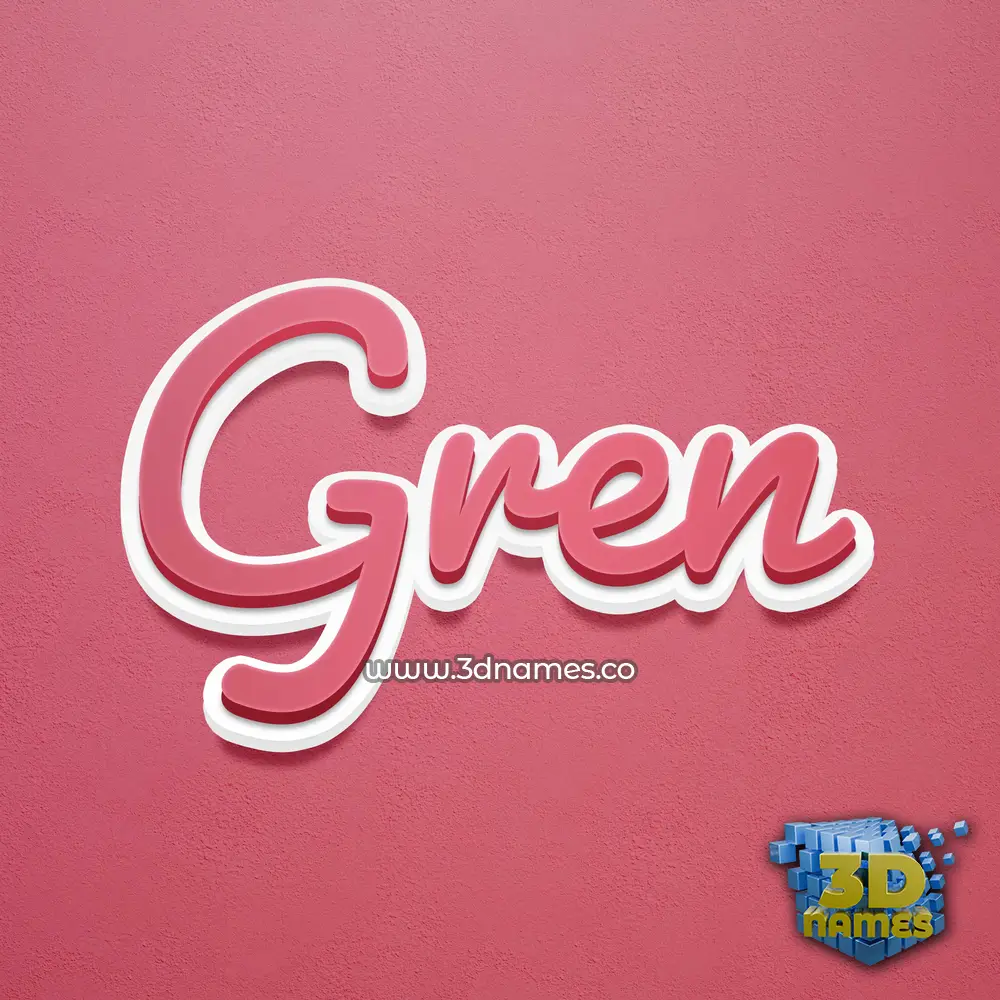 gren in Red Scribble style - 3D name wallpaper gren in Red Scribble style - 3D name wallpaper
