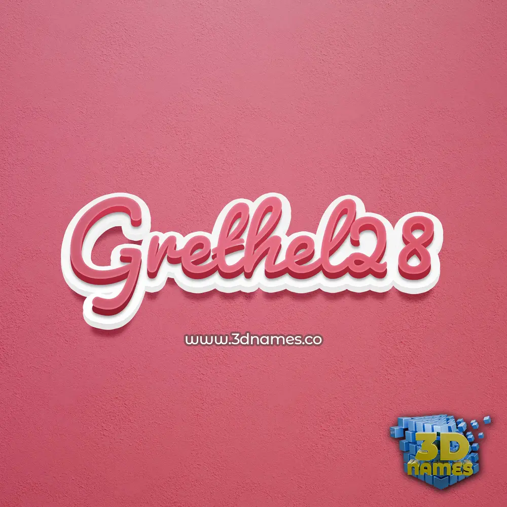 grethel28 in Red Scribble style - 3D name wallpaper