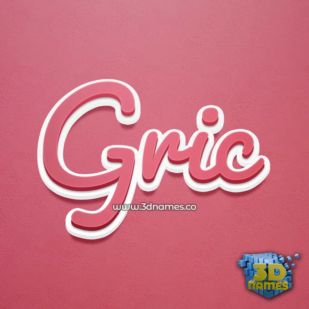 gric in Red Scribble style - 3D name wallpaper gric in Red Scribble style - 3D name wallpaper