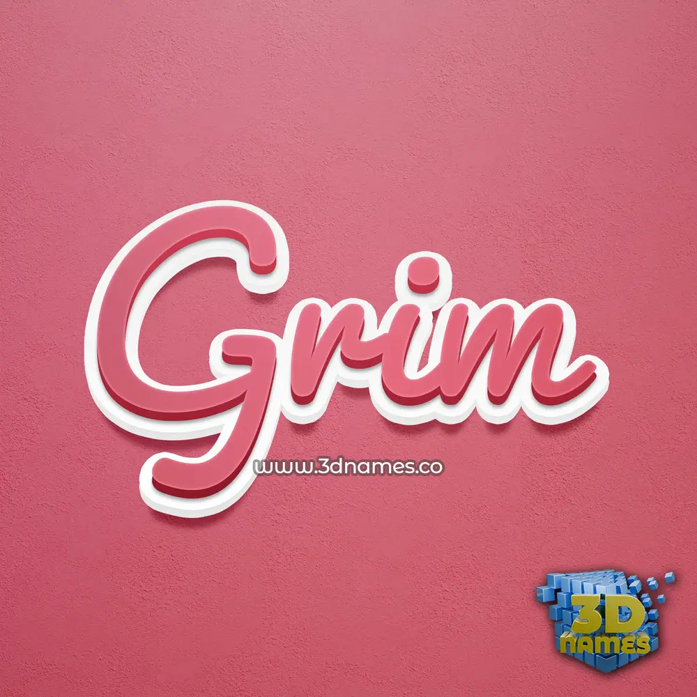 grim in Red Scribble style - 3D name wallpaper grim in Red Scribble style - 3D name wallpaper