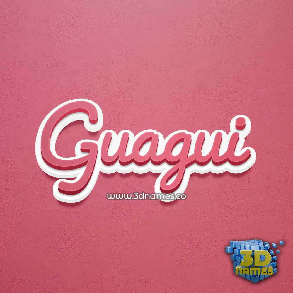 guagui in Red Scribble style - 3D name wallpaper