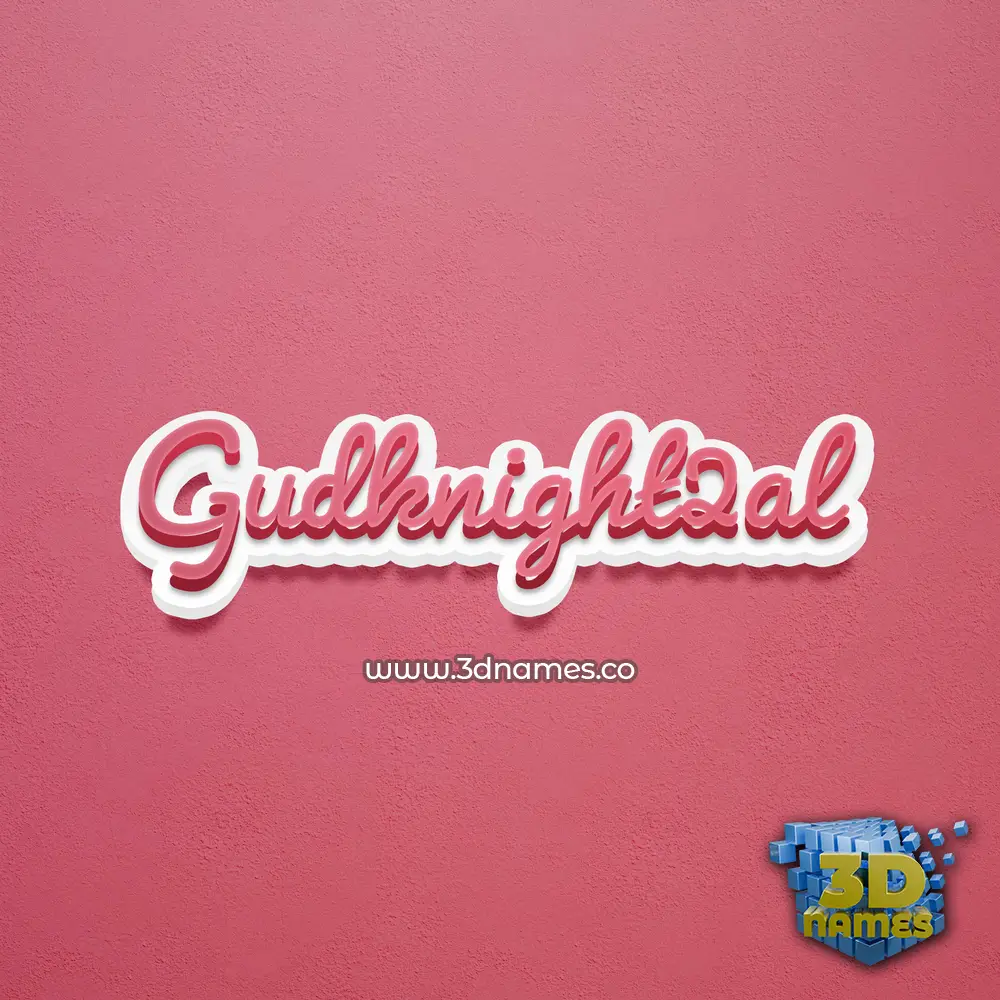 gudknight2al in Red Scribble style - 3D name wallpaper