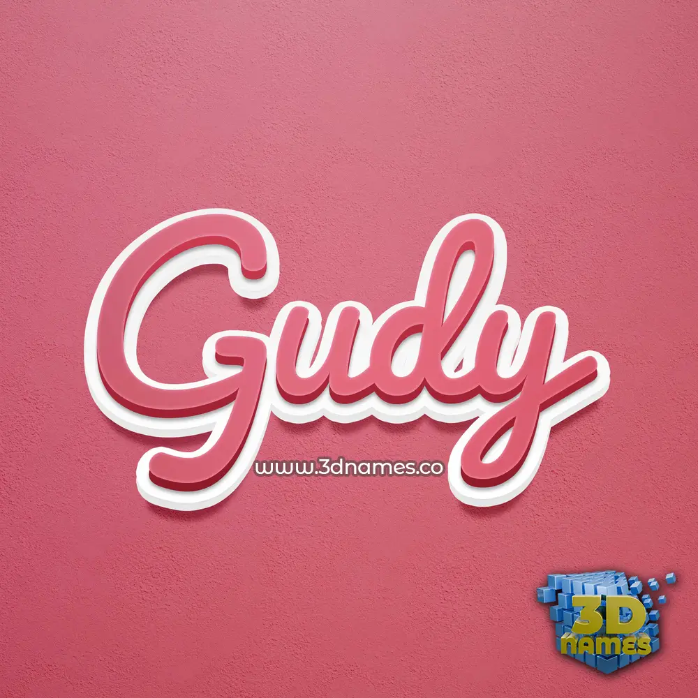 gudy in Red Scribble style - 3D name wallpaper