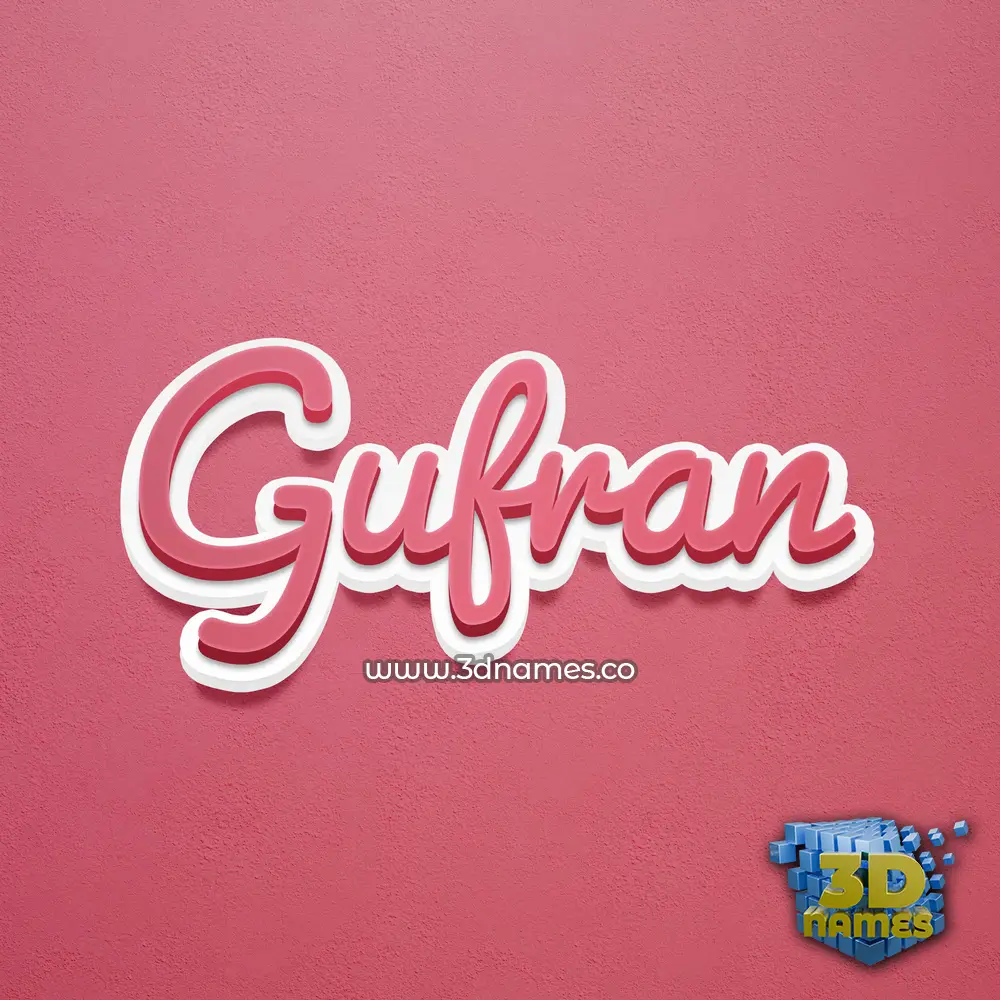 gufran in Red Scribble style - 3D name wallpaper