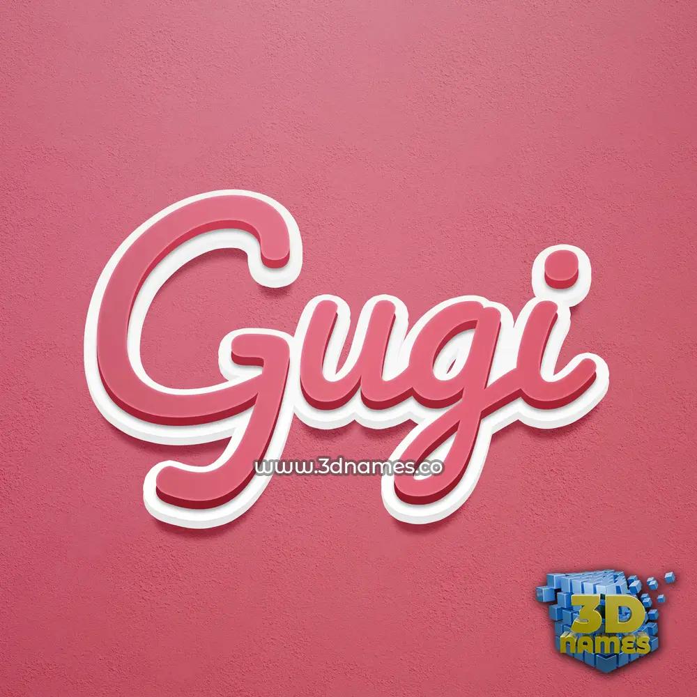 gugi in Red Scribble style - 3D name wallpaper