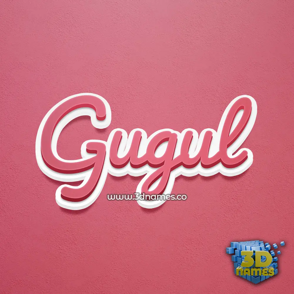 gugul in Red Scribble style - 3D name wallpaper