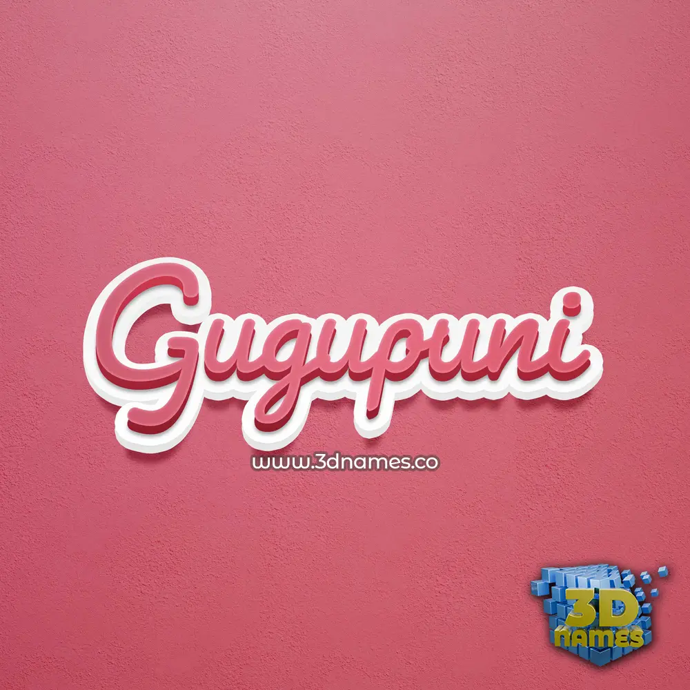gugupuni in Red Scribble style - 3D name wallpaper
