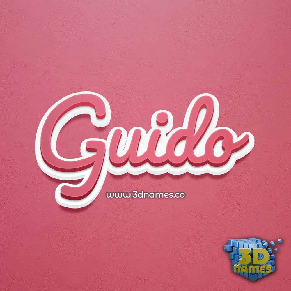 guido in Red Scribble style - 3D name wallpaper