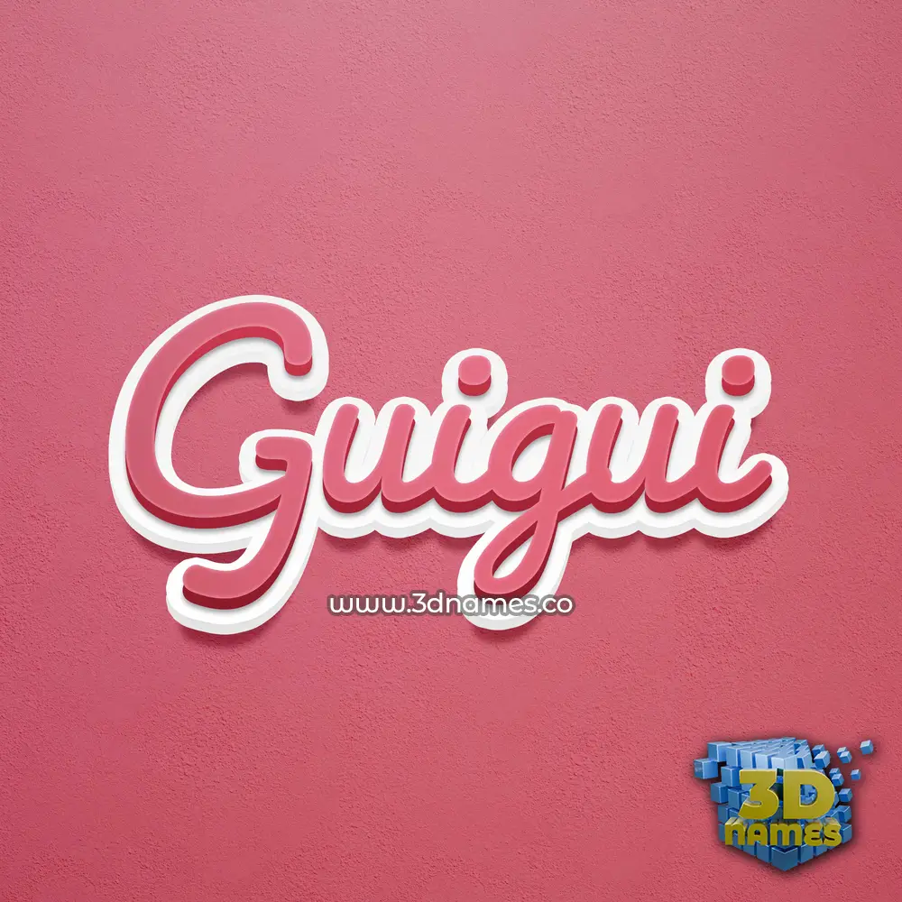 guigui in Red Scribble style - 3D name wallpaper