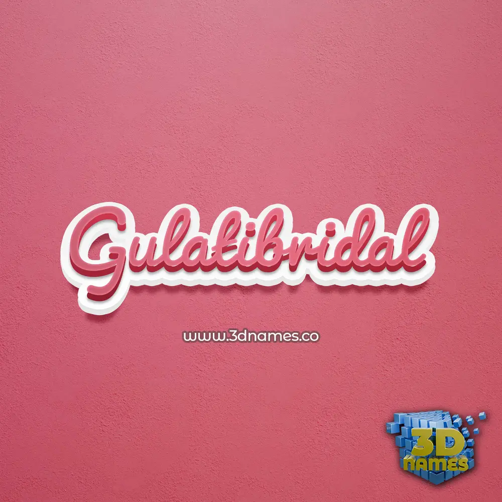 gulatibridal in Red Scribble style - 3D name wallpaper