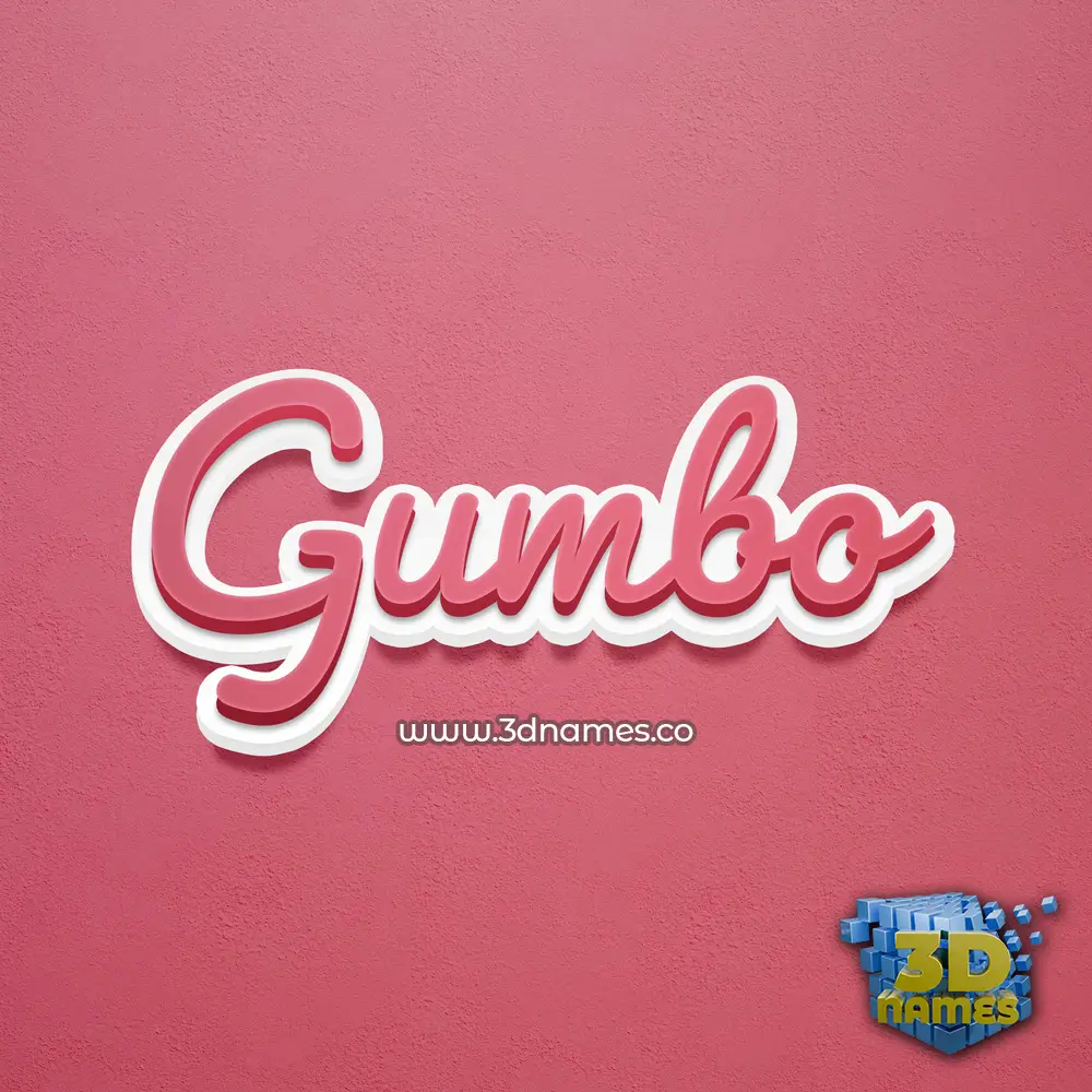 gumbo in Red Scribble style - 3D name wallpaper gumbo in Red Scribble style - 3D name wallpaper