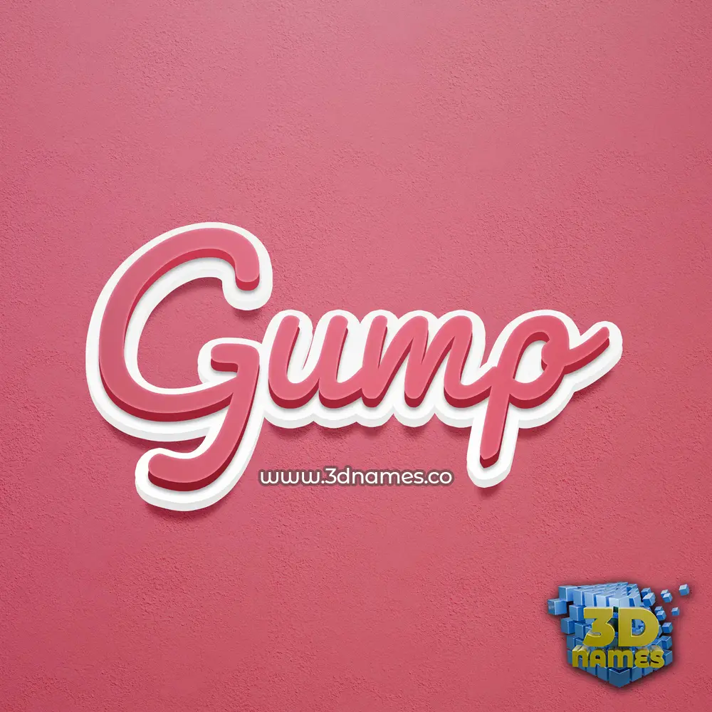 gump in Red Scribble style - 3D name wallpaper