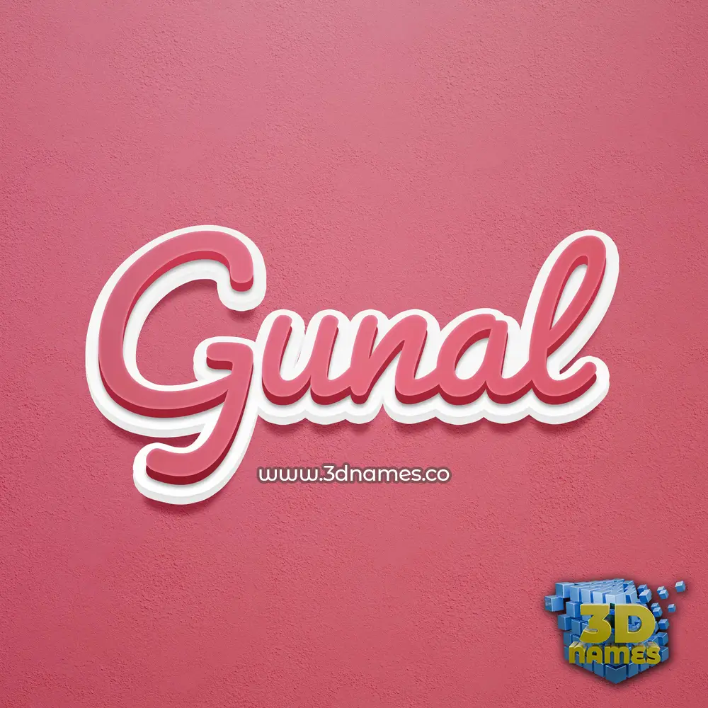 gunal in Red Scribble style - 3D name wallpaper