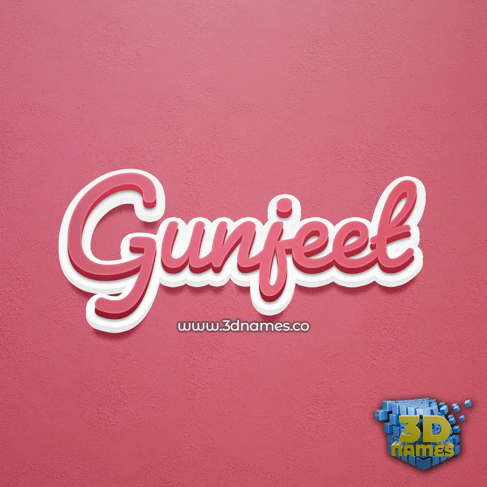 gunjeet in Red Scribble style - 3D name wallpaper