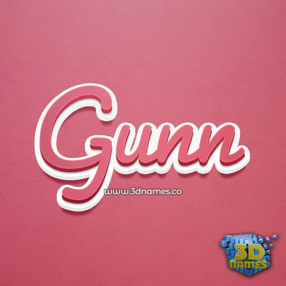 gunn in Red Scribble style - 3D name wallpaper