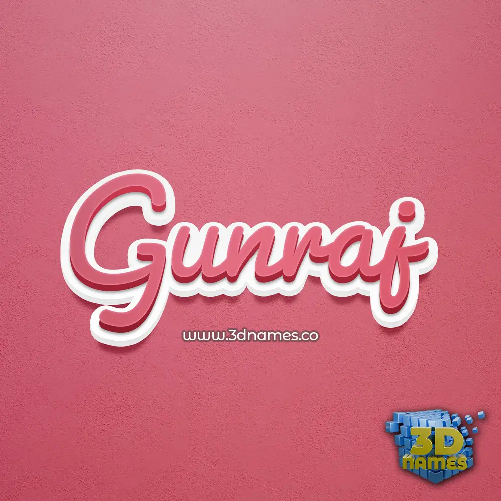 gunraj in Red Scribble style - 3D name wallpaper