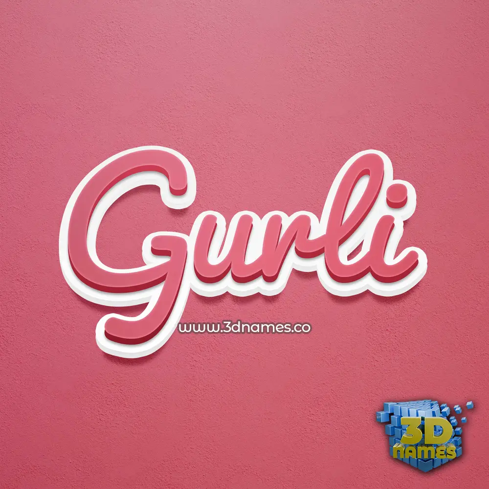 gurli in Red Scribble style - 3D name wallpaper
