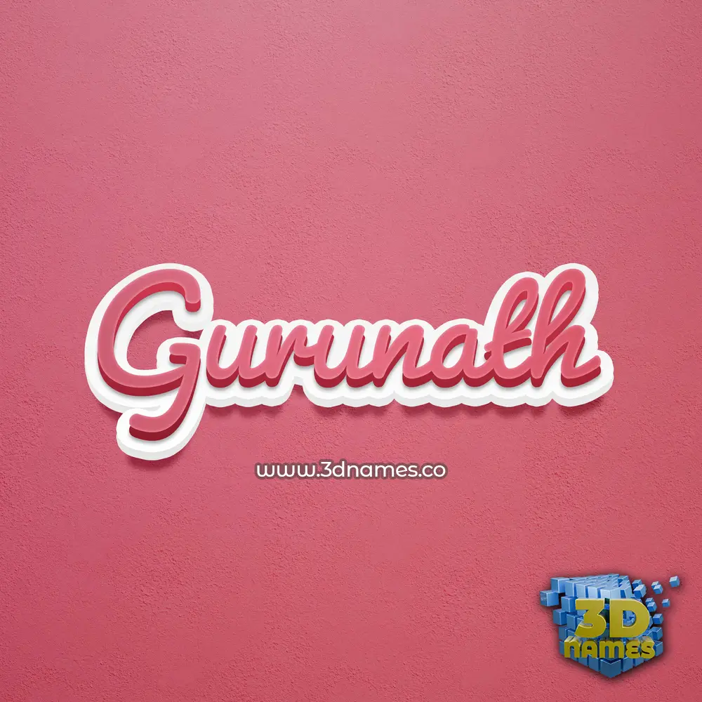 gurunath in Red Scribble style - 3D name wallpaper