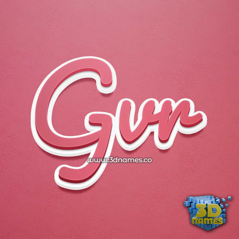 gvr in Red Scribble style - 3D name wallpaper gvr in Red Scribble style - 3D name wallpaper