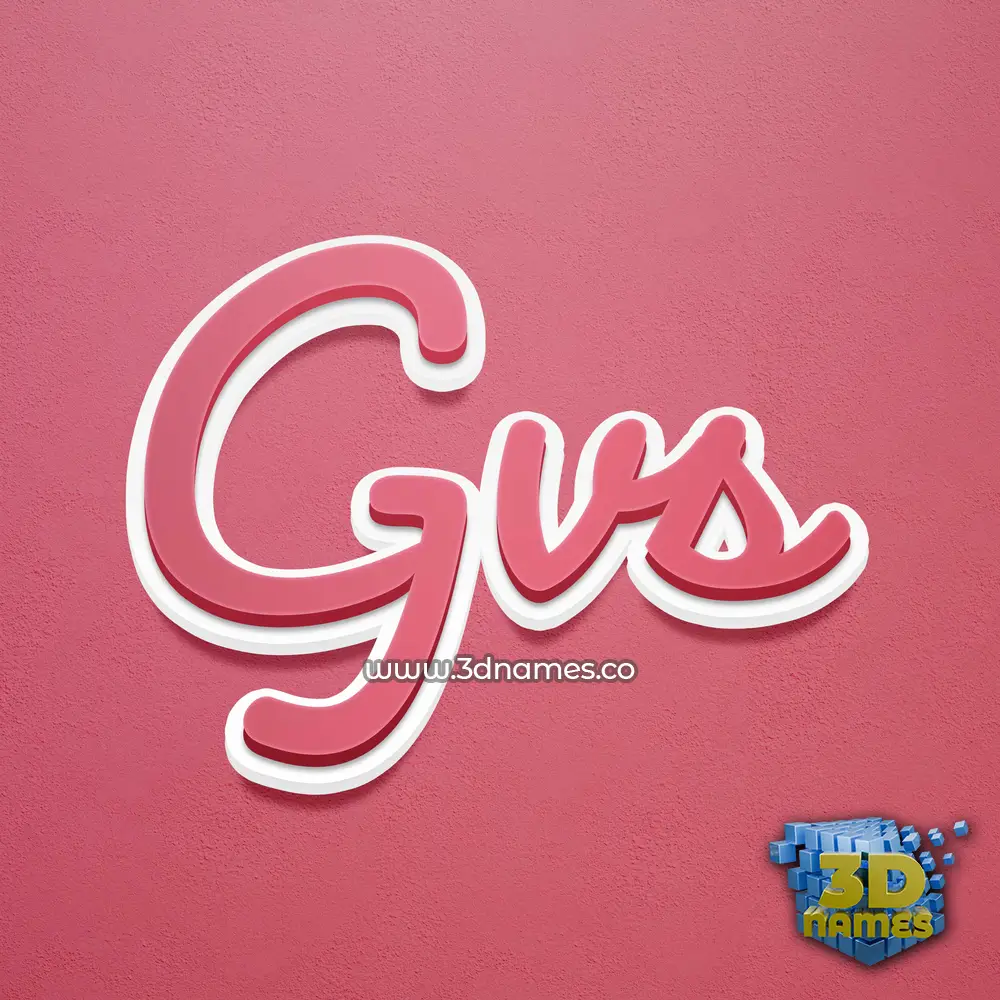 gvs in Red Scribble style - 3D name wallpaper