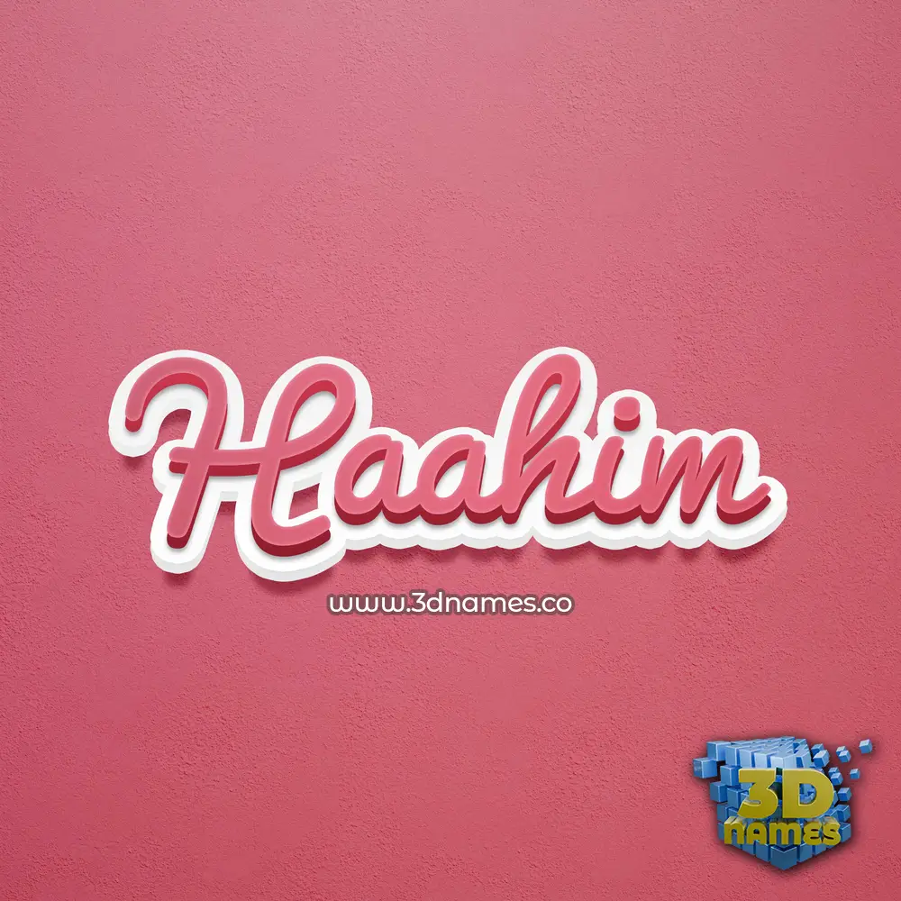 haahim in Red Scribble style - 3D name wallpaper
