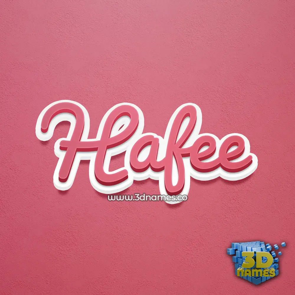 hafee in Red Scribble style - 3D name wallpaper
