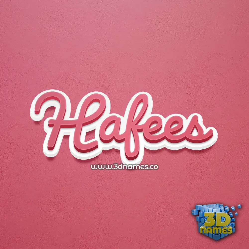 hafees in Red Scribble style - 3D name wallpaper