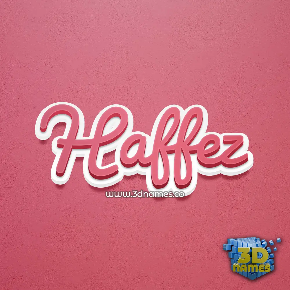 haffez in Red Scribble style - 3D name wallpaper