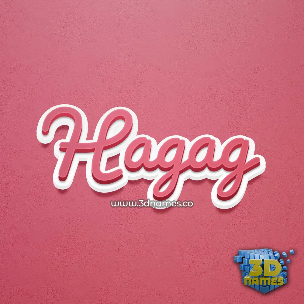 hagag in Red Scribble style - 3D name wallpaper