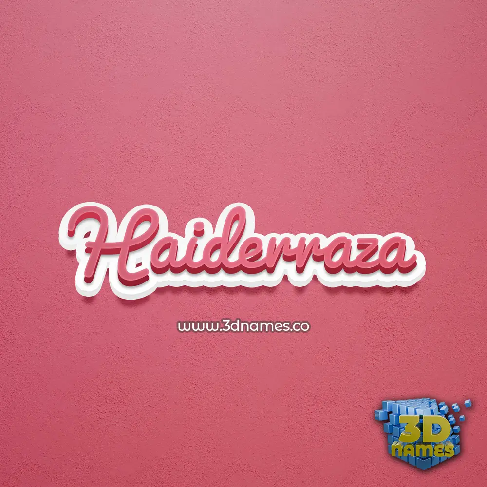 haiderraza in Red Scribble style - 3D name wallpaper