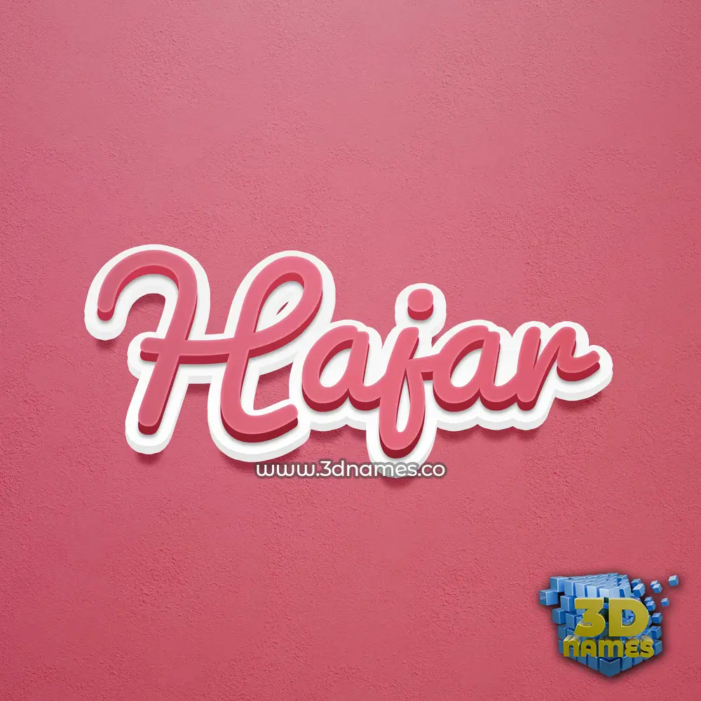 hajar in Red Scribble style - 3D name wallpaper