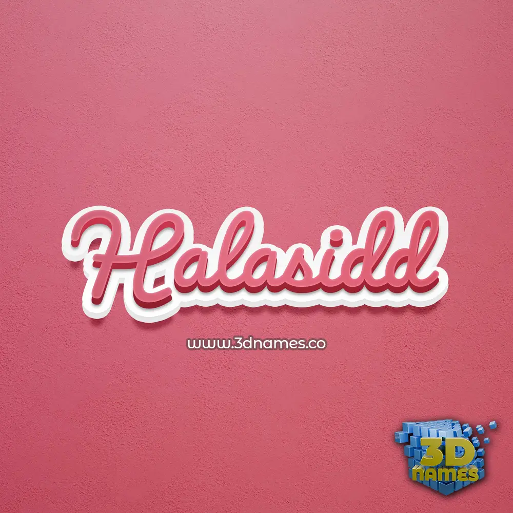 halasidd in Red Scribble style - 3D name wallpaper