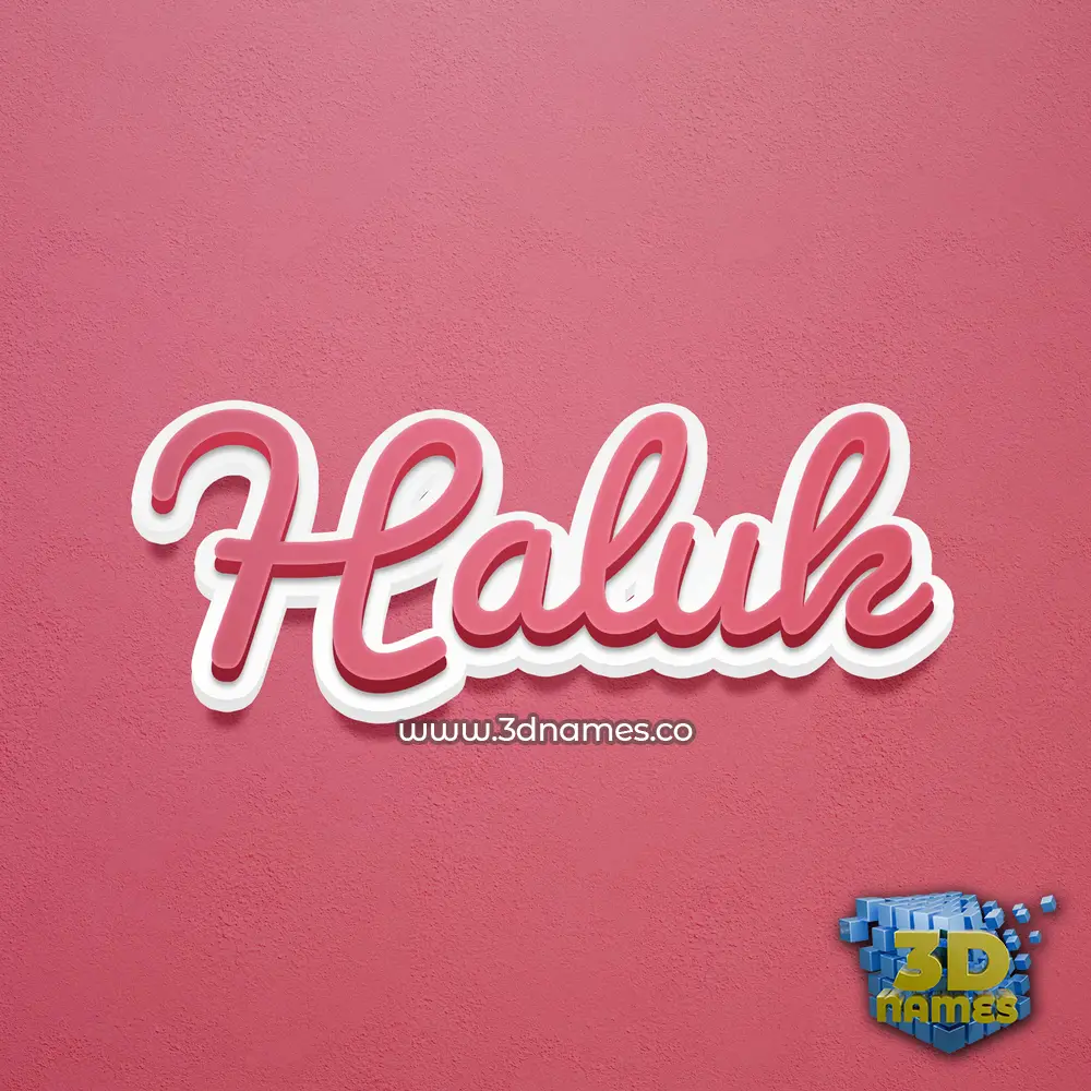 haluk in Red Scribble style - 3D name wallpaper