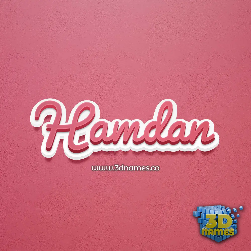 hamdan in Red Scribble style - 3D name wallpaper