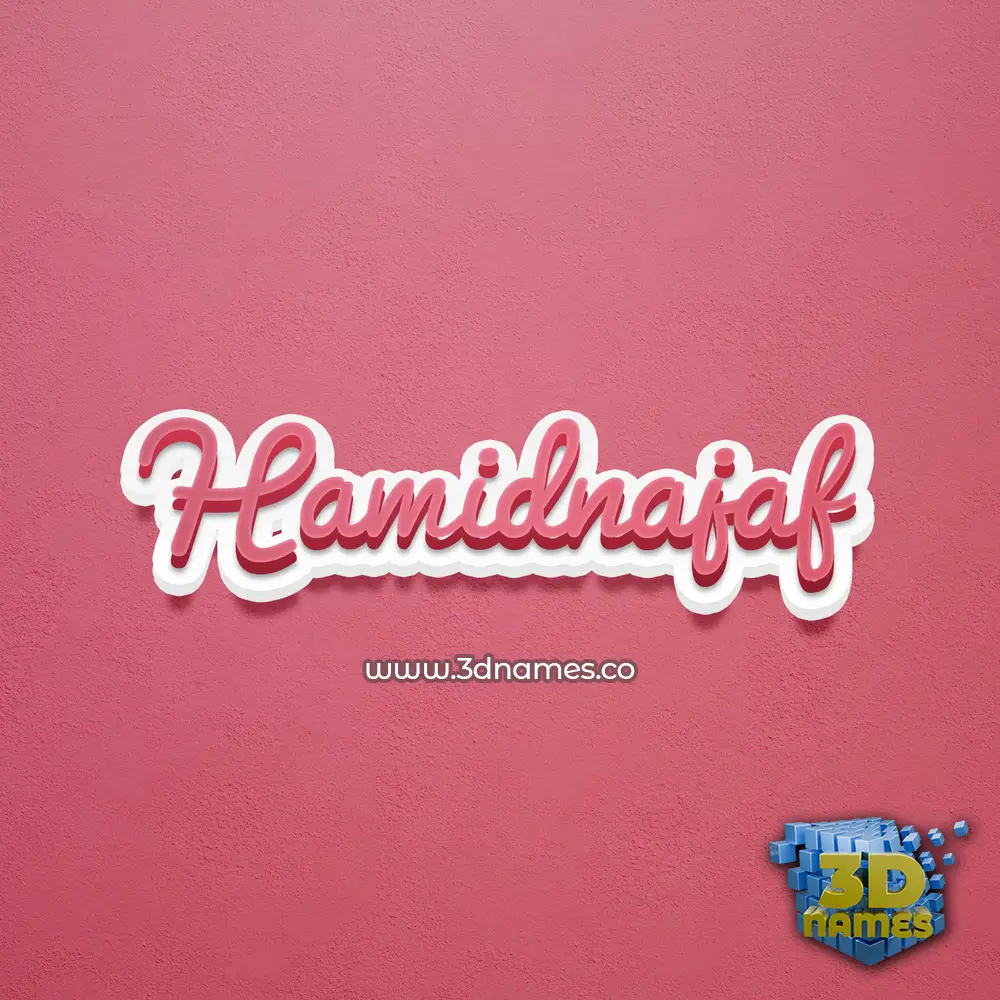 hamidnajaf in Red Scribble style - 3D name wallpaper