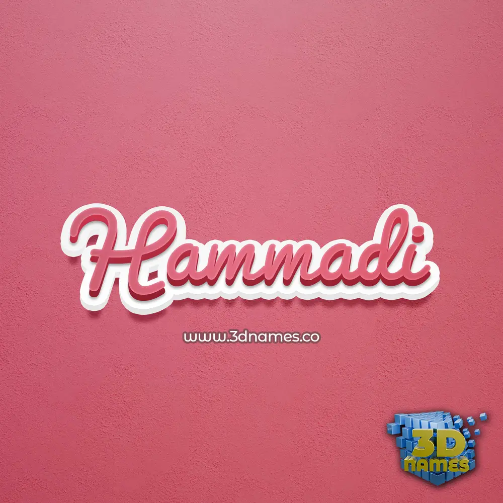 hammadi in Red Scribble style - 3D name wallpaper