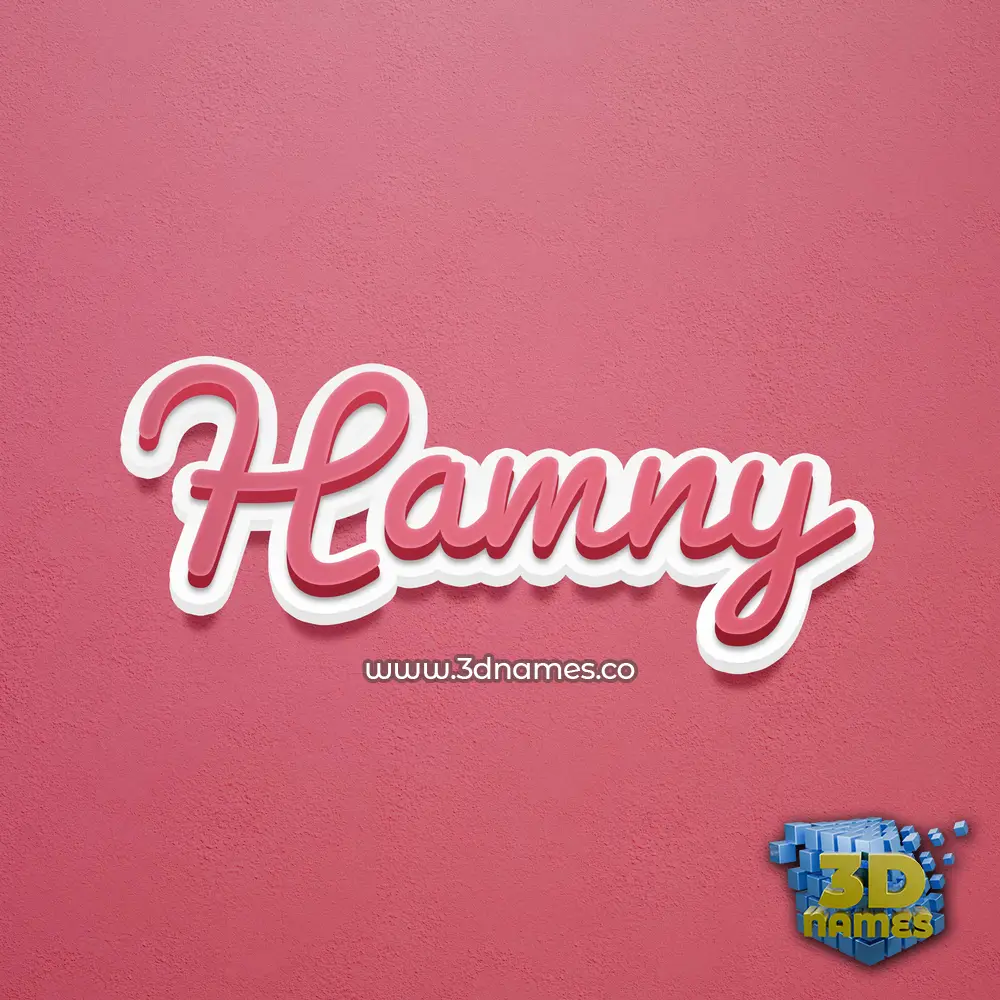 hamny in Red Scribble style - 3D name wallpaper