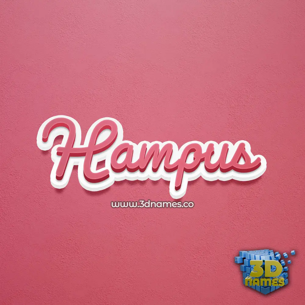 hampus in Red Scribble style - 3D name wallpaper