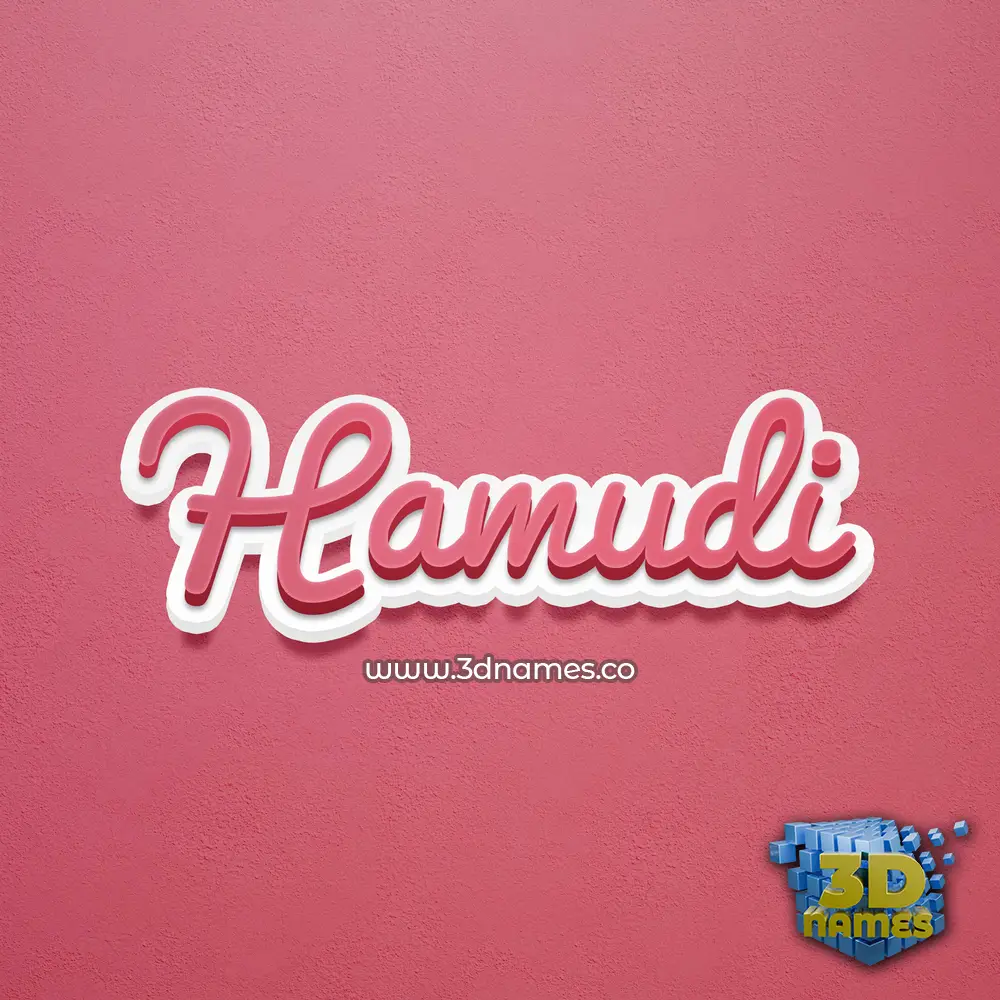 hamudi in Red Scribble style - 3D name wallpaper