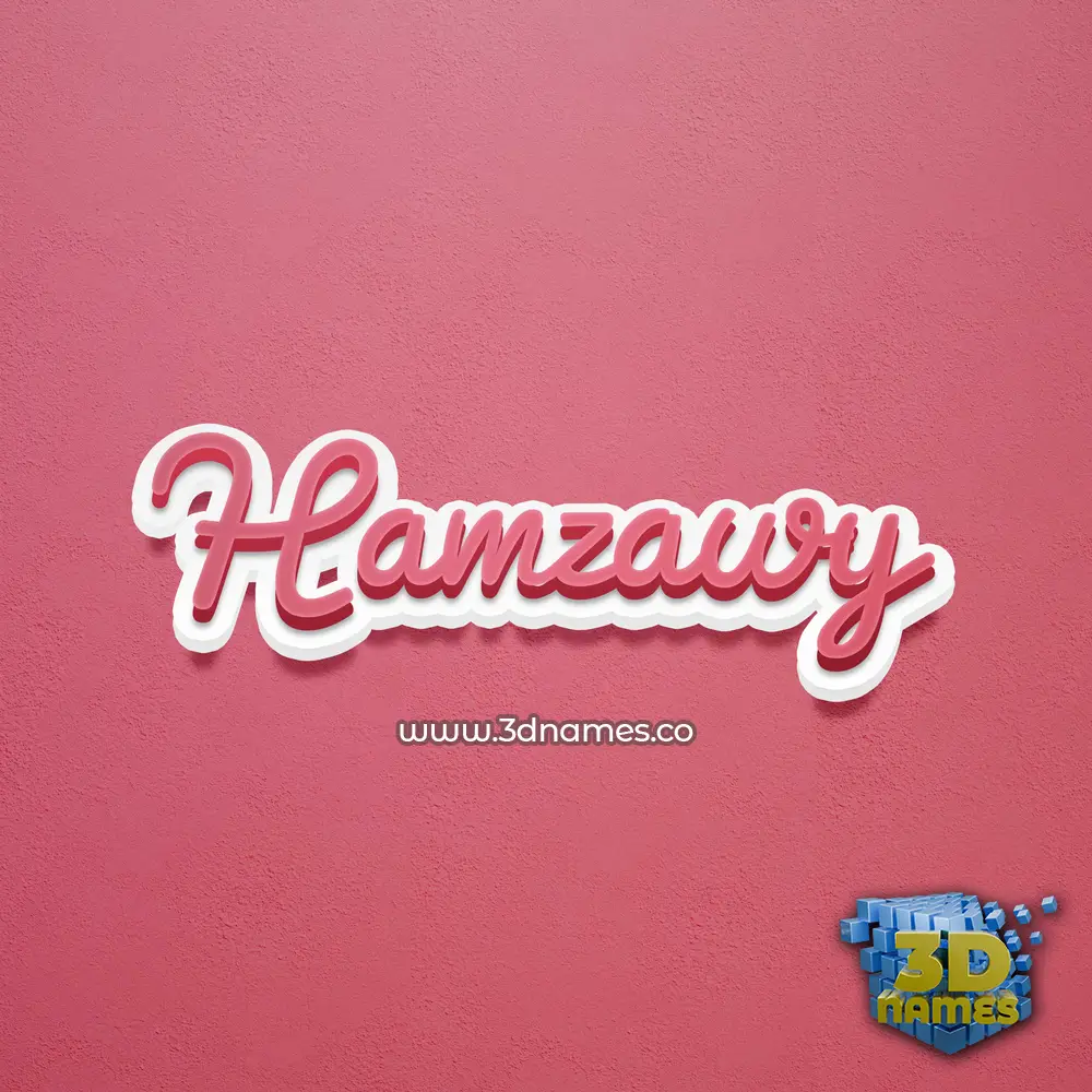 hamzawy in Red Scribble style - 3D name wallpaper