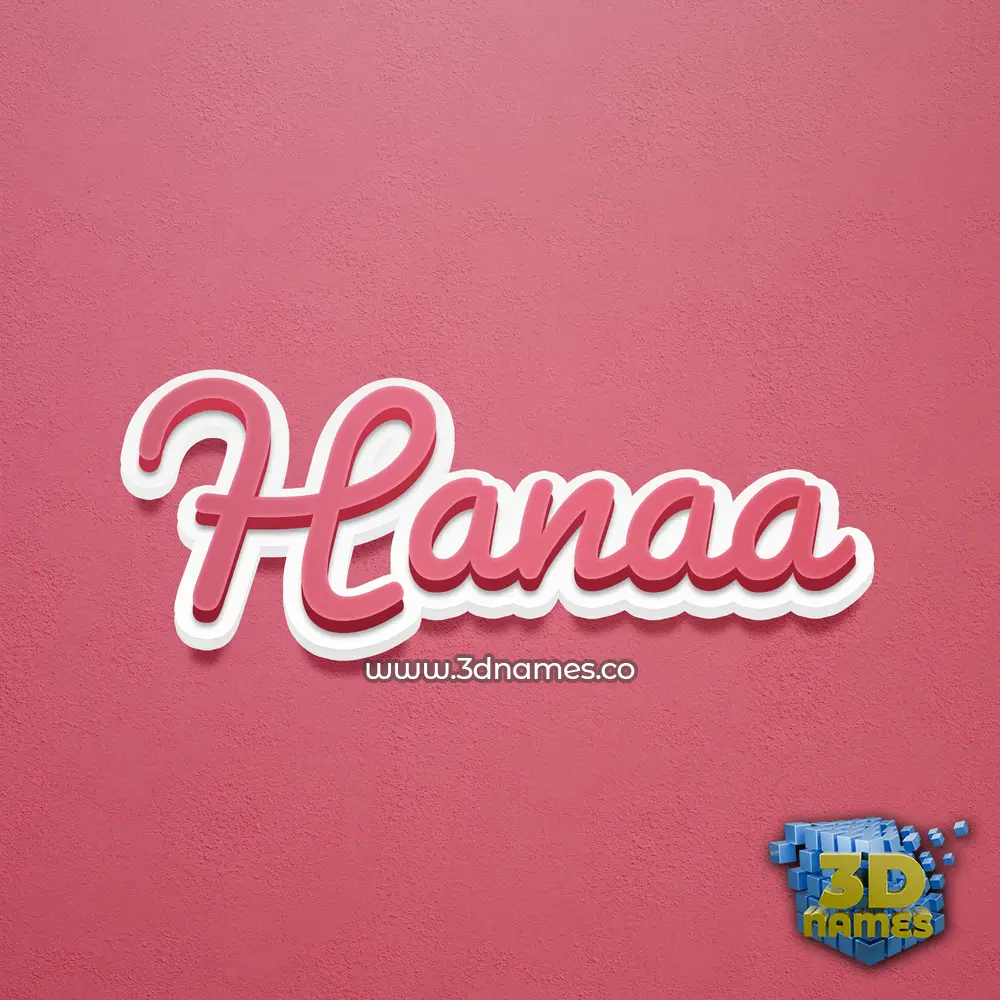 hanaa in Red Scribble style - 3D name wallpaper
