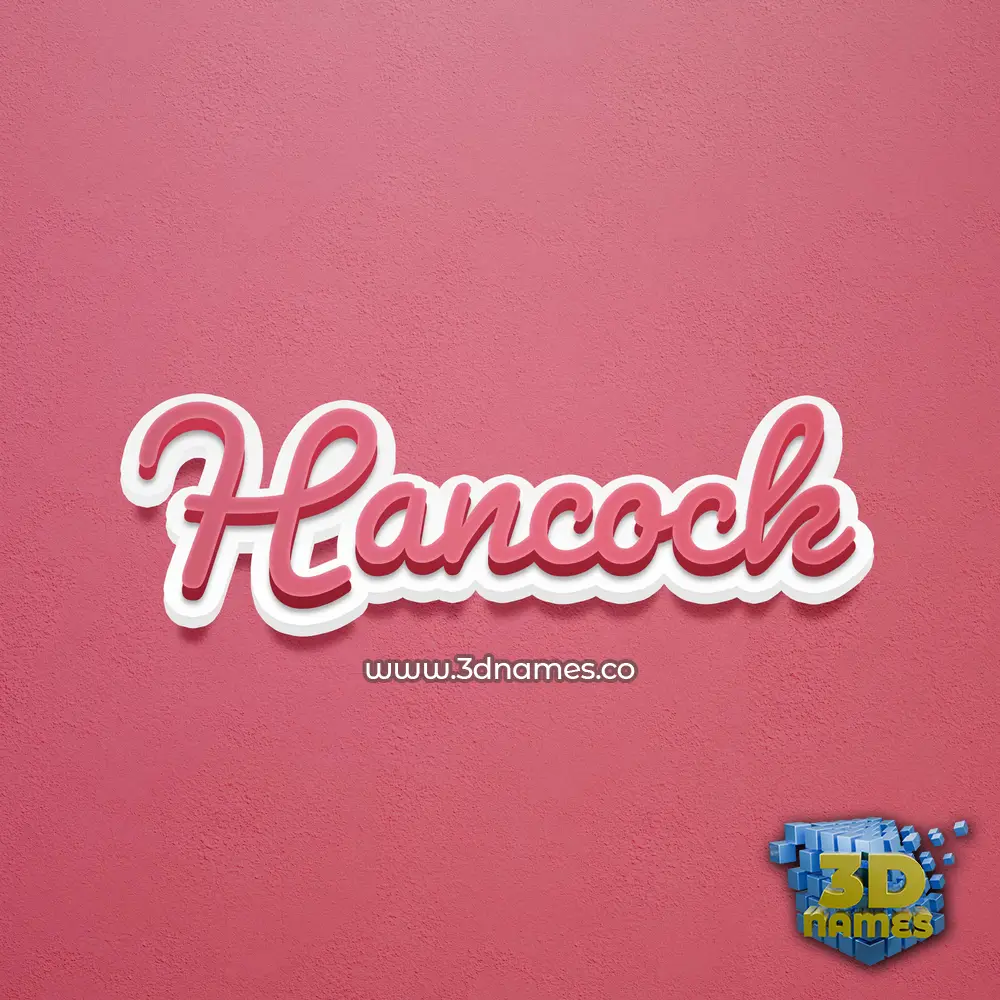 hancock in Red Scribble style - 3D name wallpaper